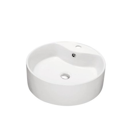 DAWN Dawn CASN103000 Contemporary Vessel Above-Counter Round Ceramic Art Basin with Single hole for faucet & Overflow - 5.875 x 18.125 x 18.125 in. CASN103000